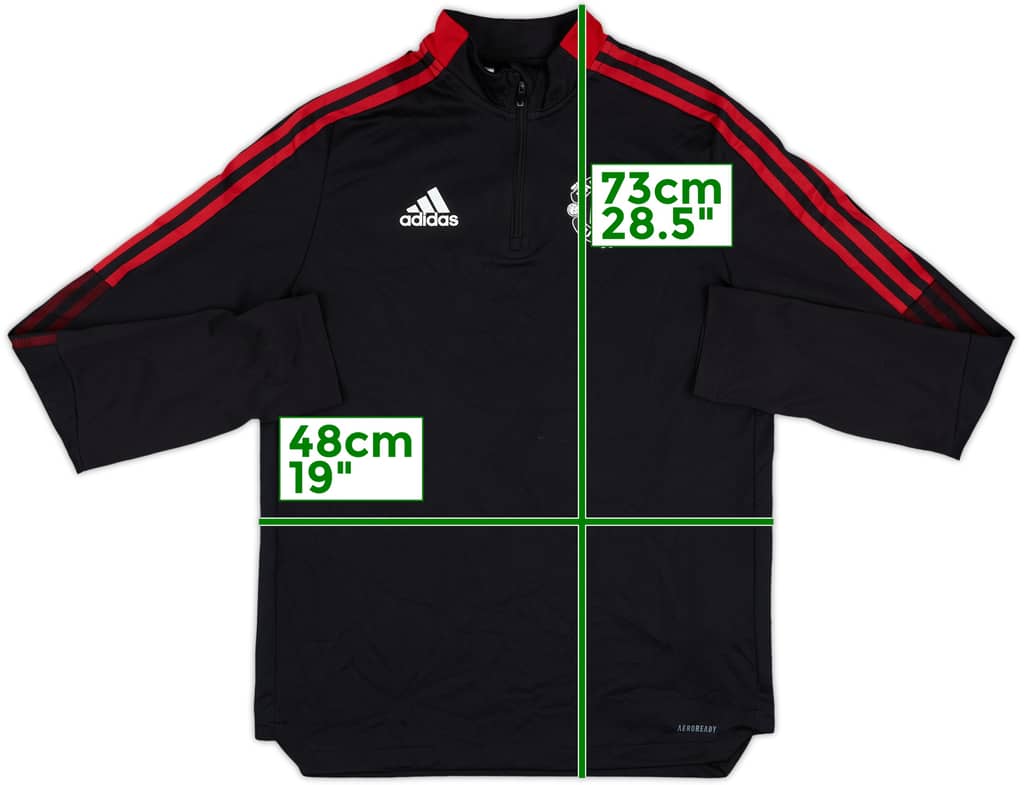 2021-22 Manchester United adidas 1/4 Zip Drill Top - 8/10 - (XL.Boys)