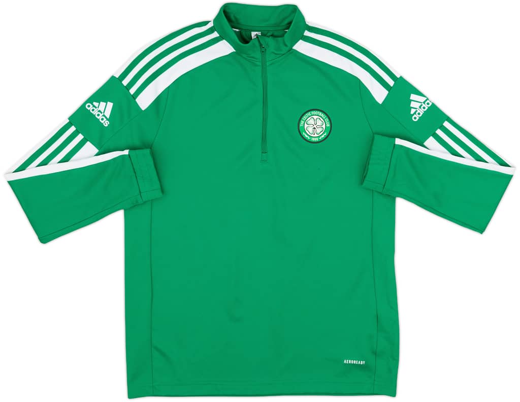 2021-22 Celtic adidas 1/4 Zip Drill Top - 9/10 - (L.Boys)