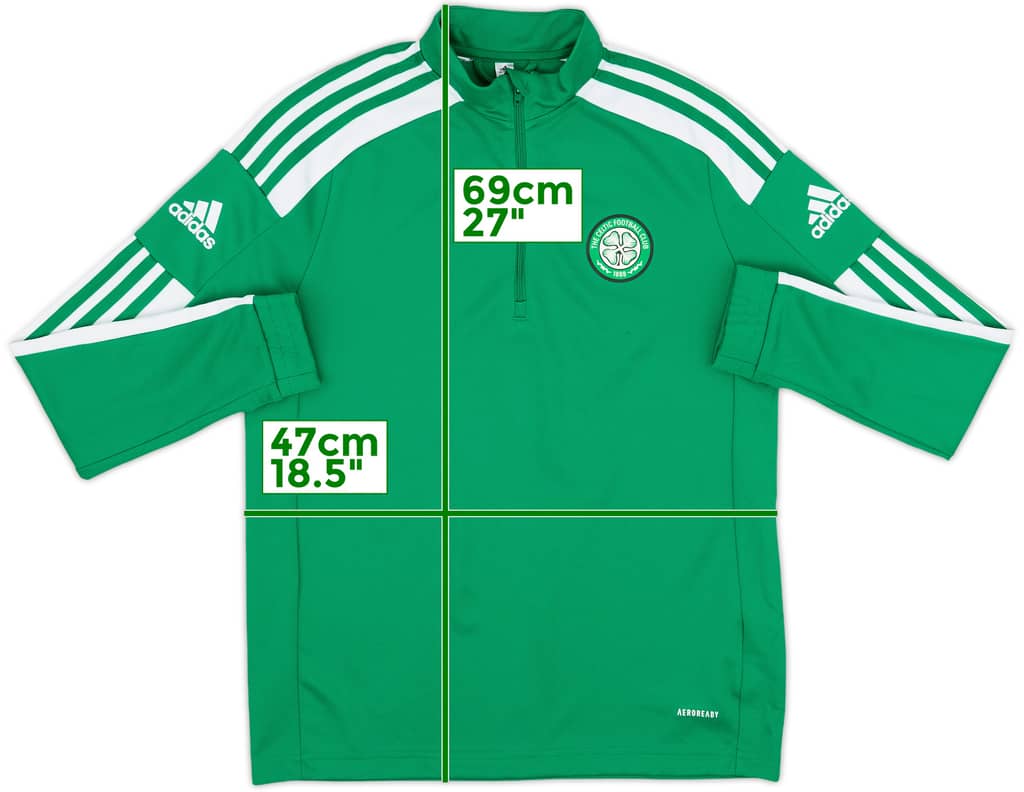 2021-22 Celtic adidas 1/4 Zip Drill Top - 9/10 - (L.Boys)