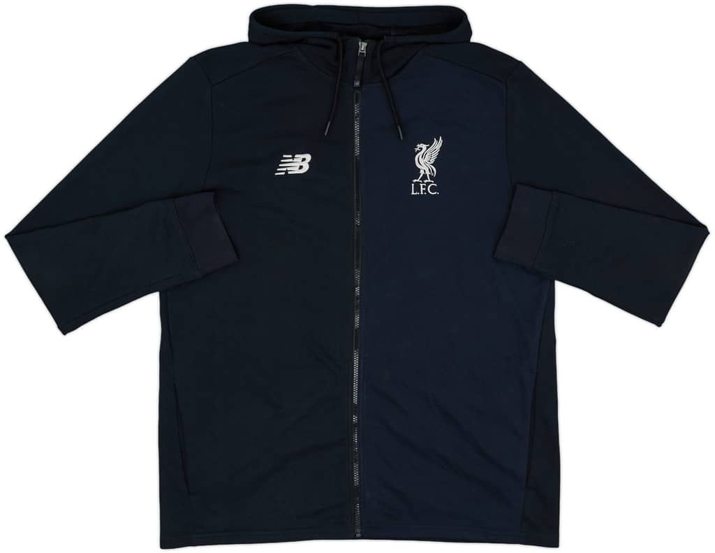 2018-19 Liverpool New Balance Hooded Track Top - 9/10 - (XL)