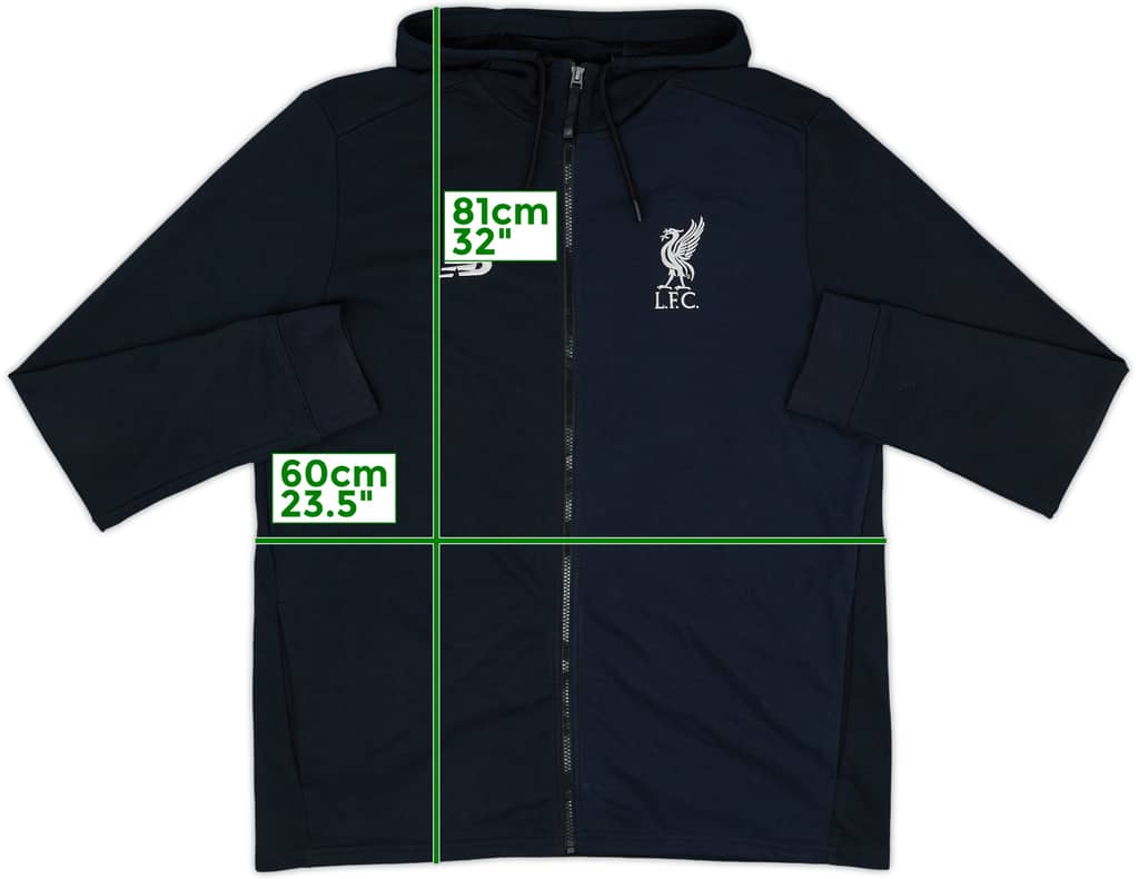 2018-19 Liverpool New Balance Hooded Track Top - 9/10 - (XL)