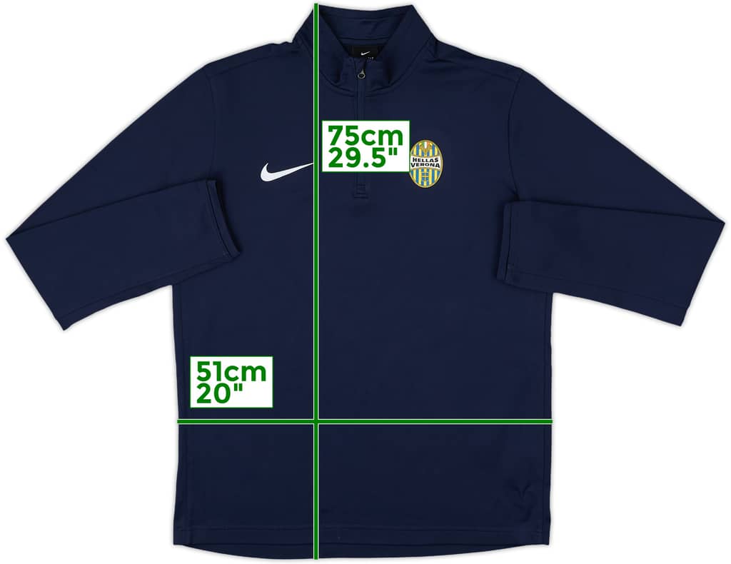 2017-18 Hellas Verona Nike 1/4 Zip Training Top - 8/10 - (M)