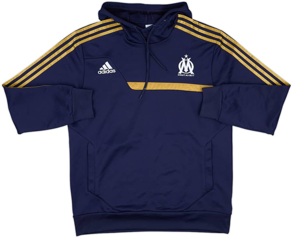 2013-14 Olympique Marseille adidas Hooded Sweat Top - 8/10 - (L/XL)