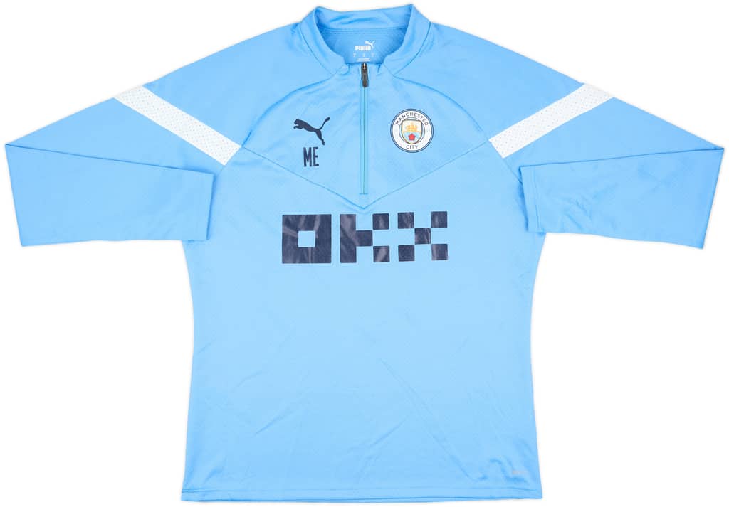 2022-23 Manchester City Puma Staff Issue 1/4 Zip Training Top ME - 8/10 - (L)