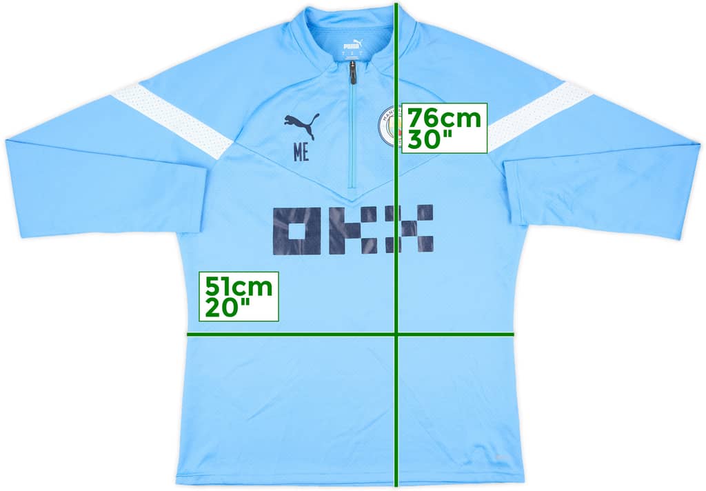 2022-23 Manchester City Puma Staff Issue 1/4 Zip Training Top ME - 8/10 - (L)