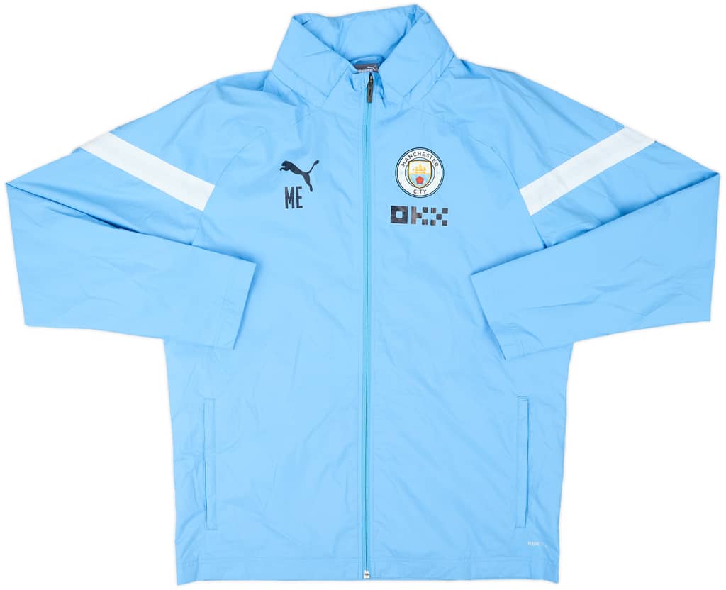 2021-22 Manchester City Staff Issue Puma Hooded Rain Jacket ME - 8/10 - (L)