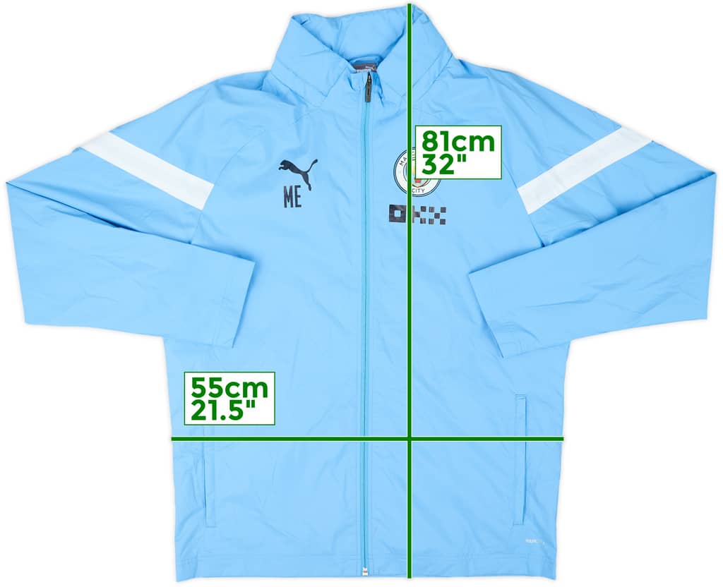 2021-22 Manchester City Staff Issue Puma Hooded Rain Jacket ME - 8/10 - (L)