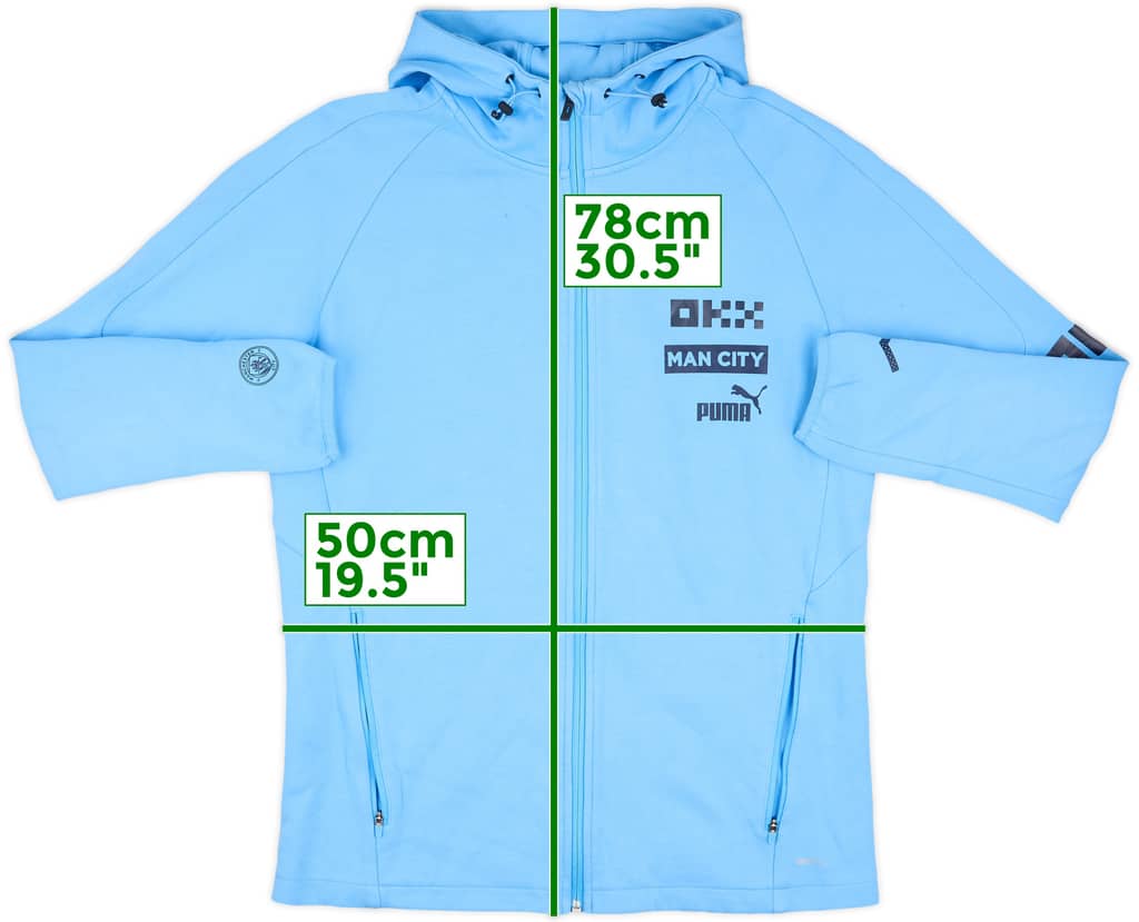 2022-23 Manchester City Puma Hooded Track Top - 8/10 - (L)