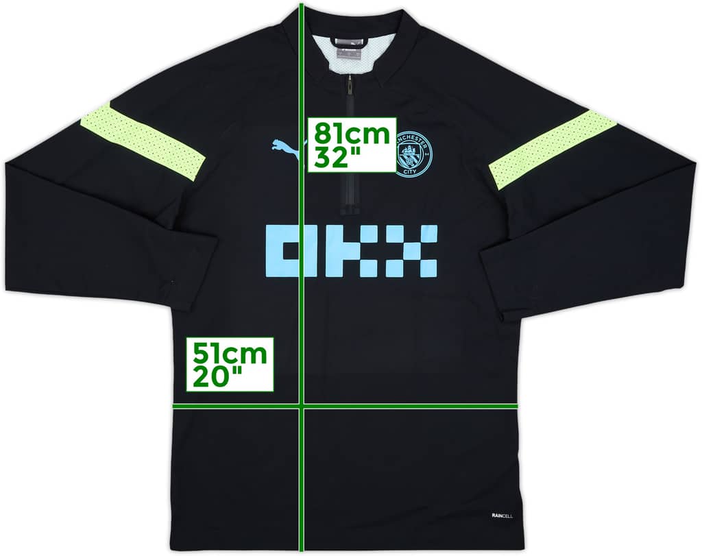 2022-23 Manchester City Puma 1/4 Zip Drill Top - 8/10 - (L)