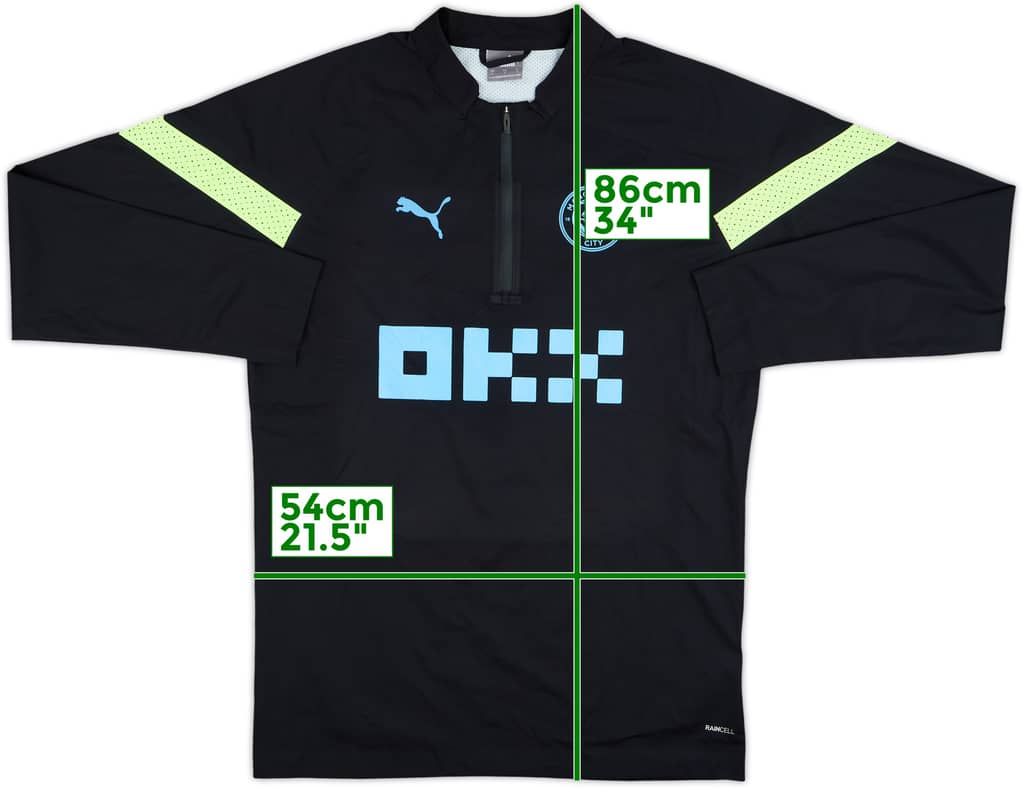 2022-23 Manchester City Puma 1/4 Zip Drill Top - 9/10 - (L)