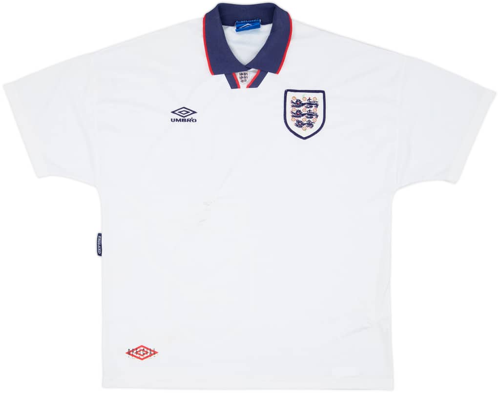 1993-95 England Home Shirt - 4/10 - (XL)