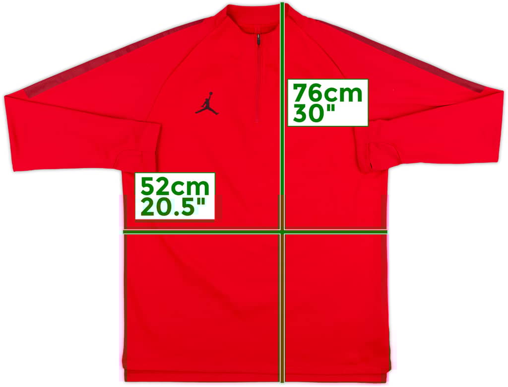 2018-19 Paris Saint-Germain Nike Jordan 1/4 Zip Sweat Top - 10/10 - (L)