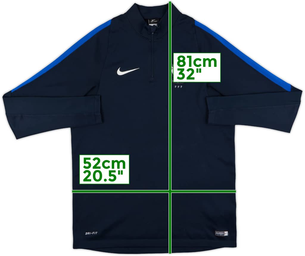 2016-17 France Nike 1/4 Zip Sweat Top - 8/10 - (M)