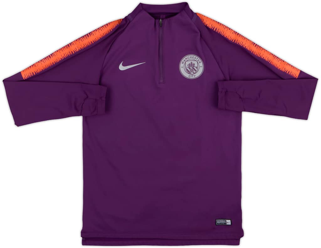 2018-19 Manchester City Nike 1/4 Zip Drill Top - 9/10 - (S)