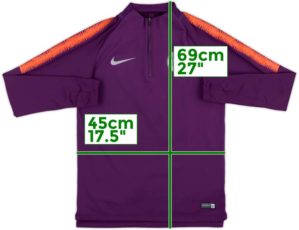 2018-19 Manchester City Nike 1/4 Zip Drill Top - 9/10 - (S)