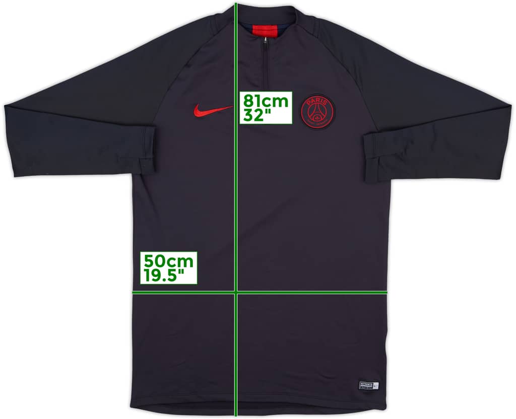 2019-20 Paris Saint-Germain Nike 1/4 Zip Drill Top - 8/10 - (M)