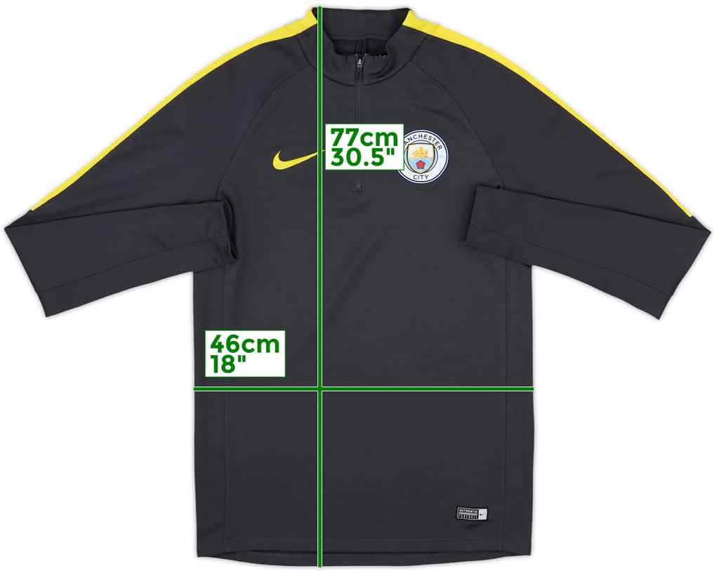 2016-17 Manchester City Nike 1/4 Zip Drill Top - 9/10 - (S)