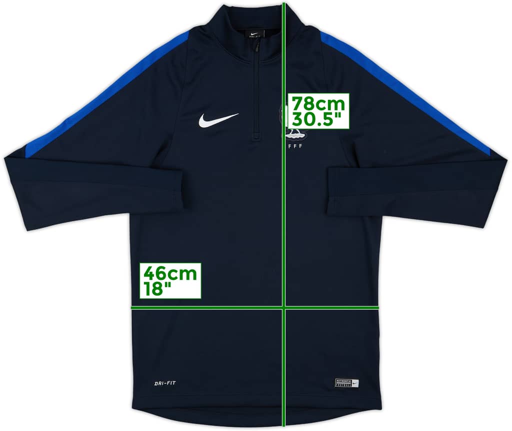 2016-18 France Nike 1/4 Zip Drill Top - 9/10 - (S)