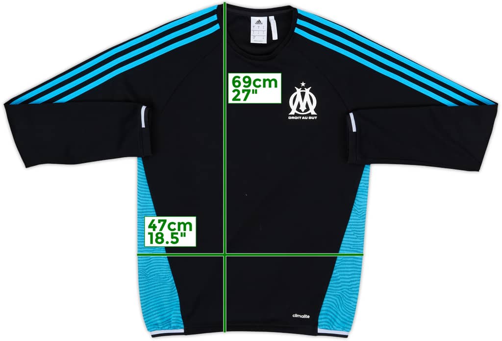 2015-16 Olympique Marseille adidas Sweat Top - 9/10 - (S)