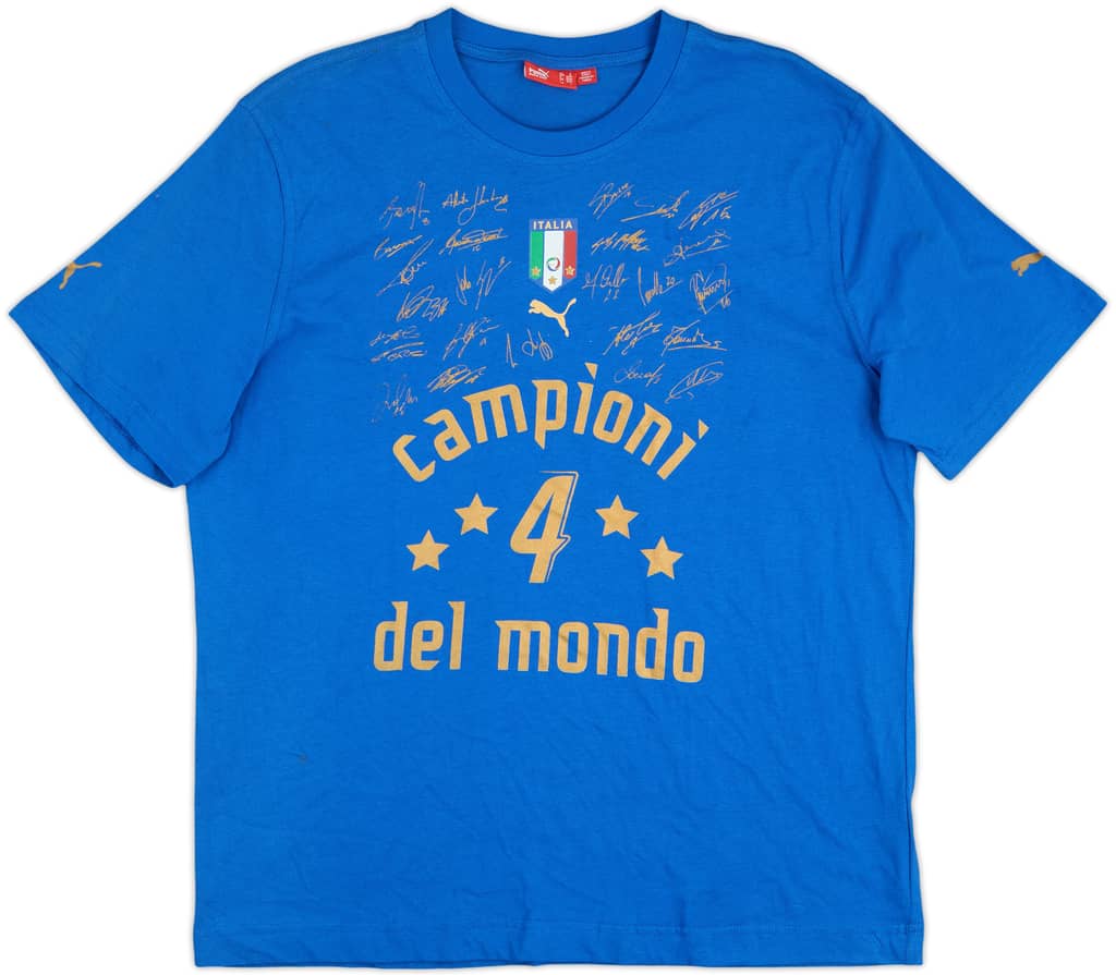 2006 Italy Puma 'Signed' Graphic Tee - 10/10 - (L)