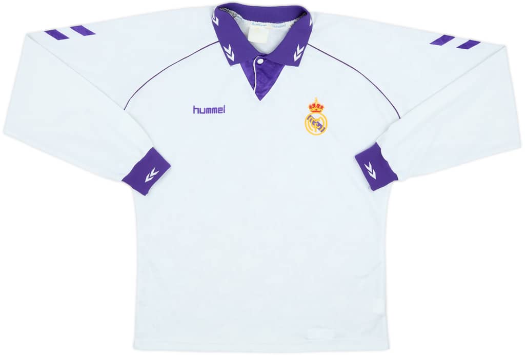 1993-94 Real Madrid Home L/S Shirt - 8/10 - (L)