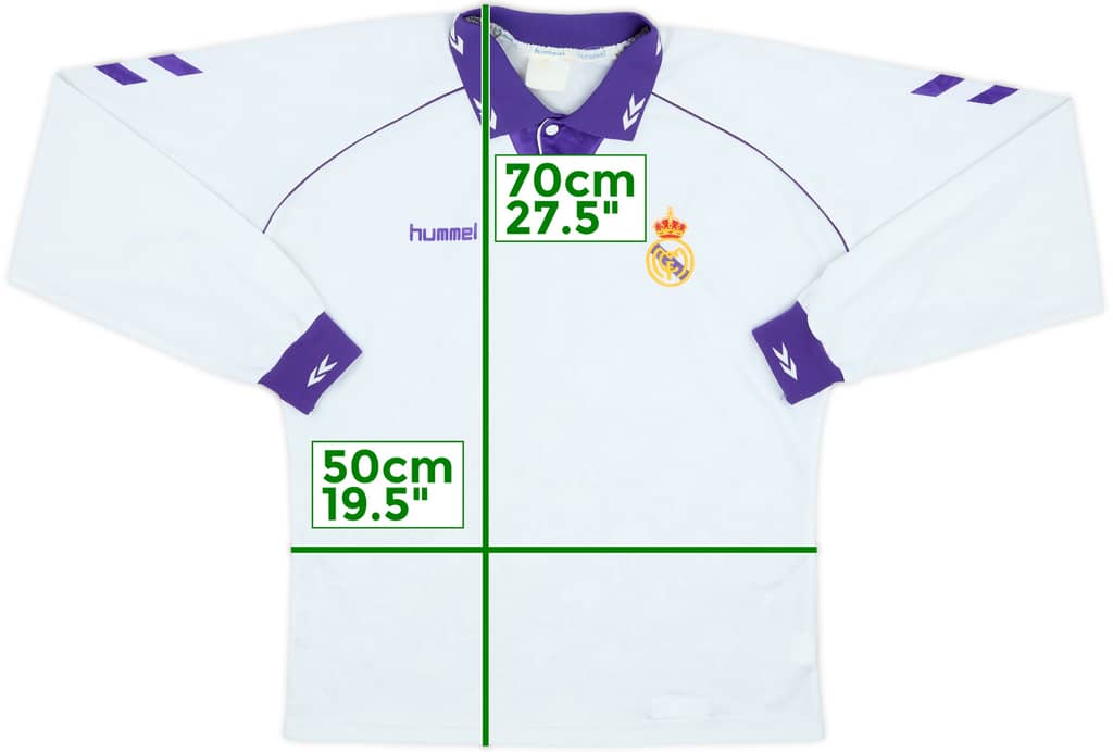1993-94 Real Madrid Home L/S Shirt - 8/10 - (L)