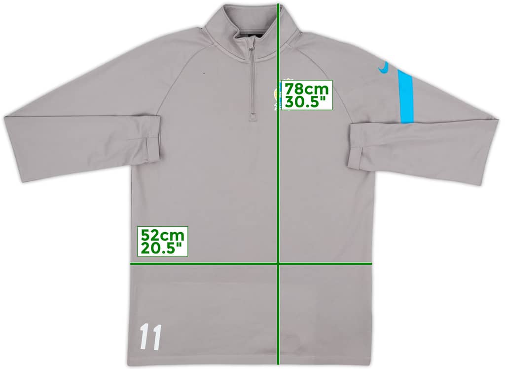 2019-20 Guangzhou R&F Player Issue Nike 1/4 Zip Drill Top #11 - 7/10 - (L)