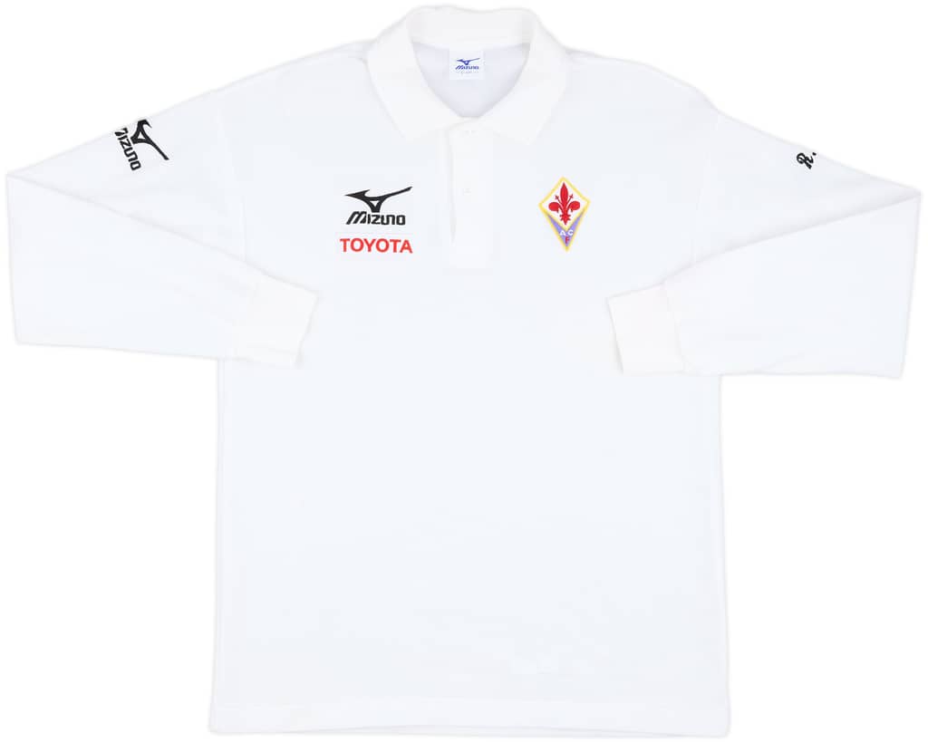 2001-02 Fiorentina Mizuno Polo L/S Shirt - 9/10 - (L)