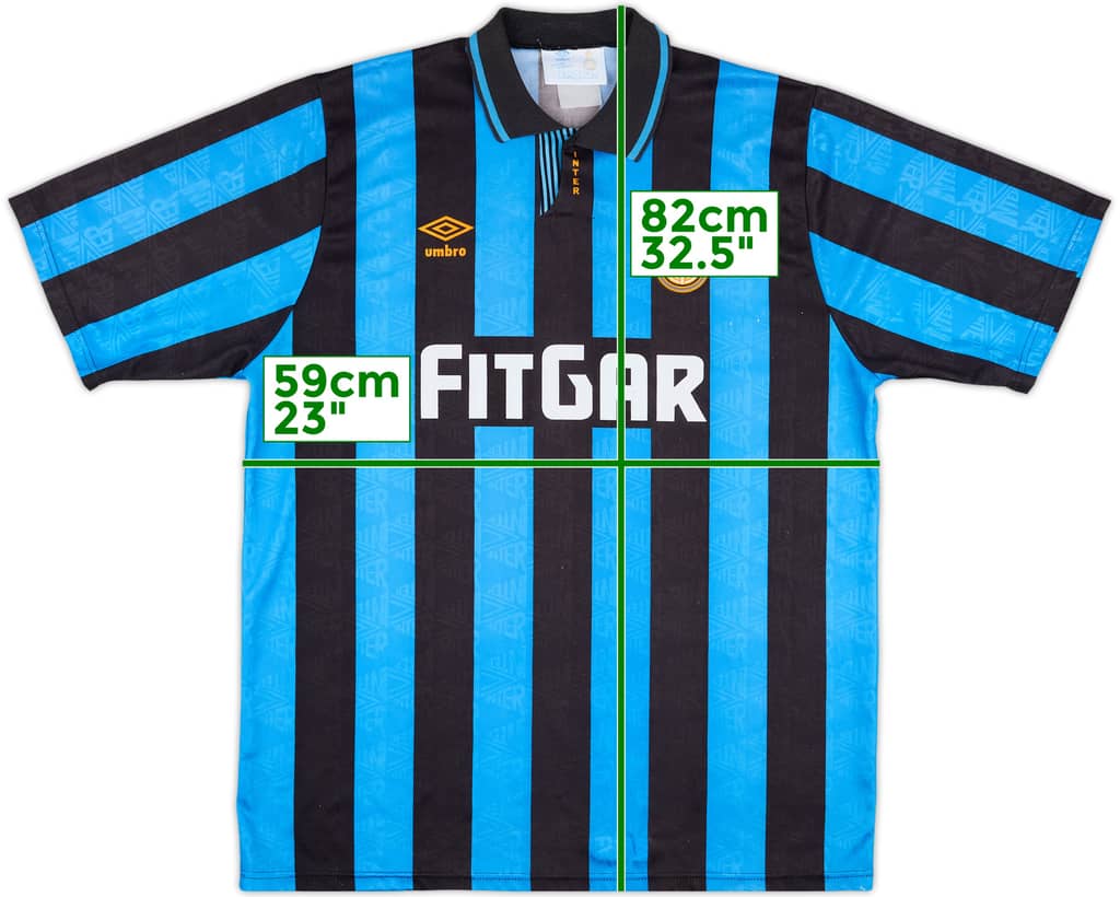 1991-92 Inter Milan Home Shirt - 8/10 - (XL)