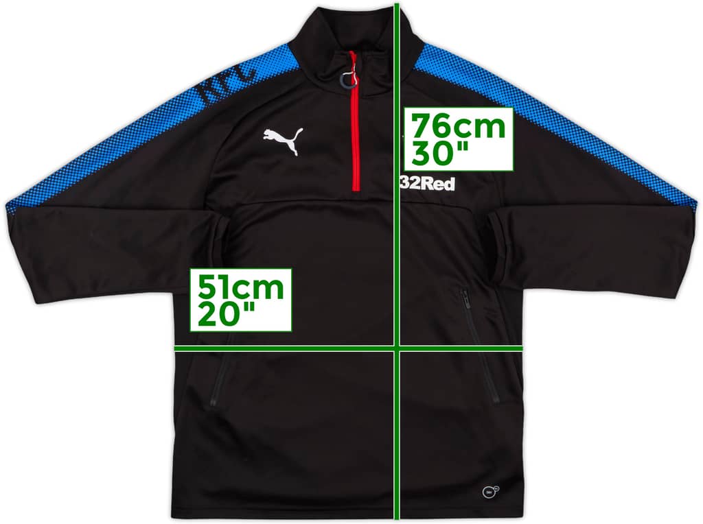 2017-18 Rangers Puma 1/4 Zip Sweat Top - 10/10 - (M)