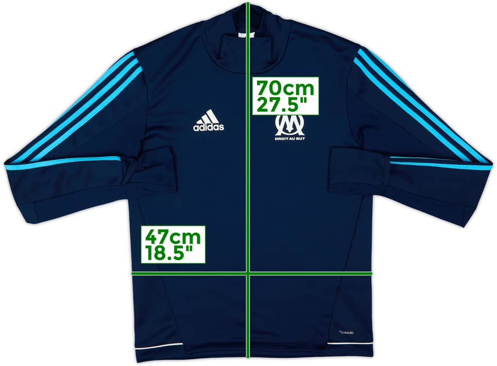 2017-18 Olympique Marseille adidas Drill Top - 10/10 - (S)