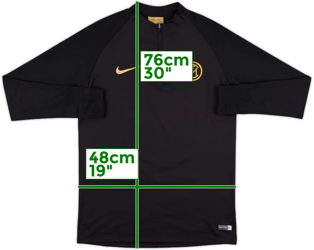 2019-20 Inter Milan Nike 1/4 Zip Sweat Top - 9/10 - (M)