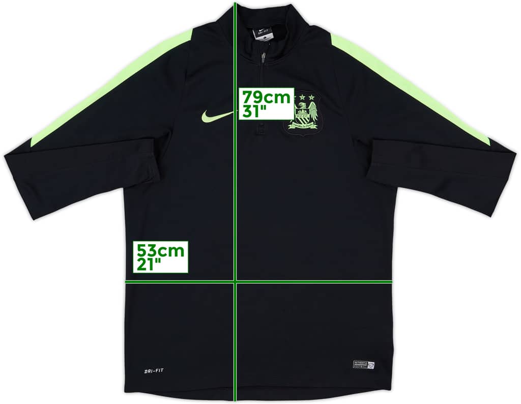 2015-16 Manchester City Nike 1/4 Zip Drill Top - 9/10 - (L)