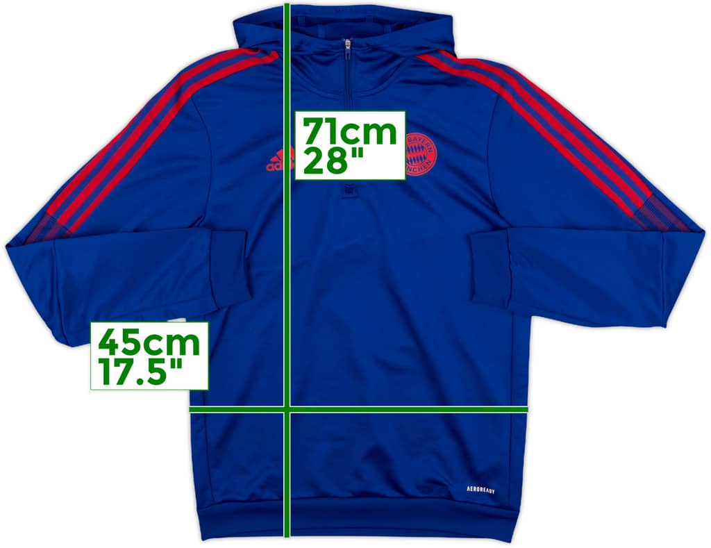 2021-22 Bayern Munich adidas Hooded 1/4 Zip Drill Top - 9/10 - (S)