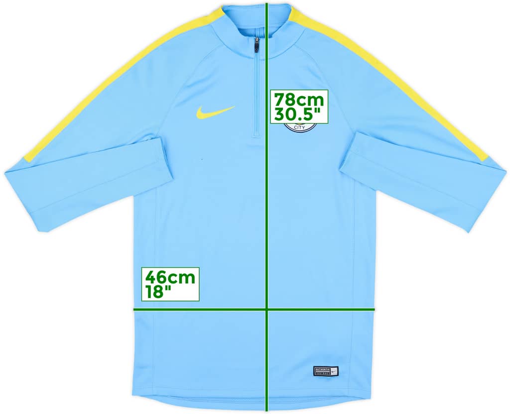 2016-17 Manchester City Nike 1/4 Zip Drill Top - 7/10 - (S)