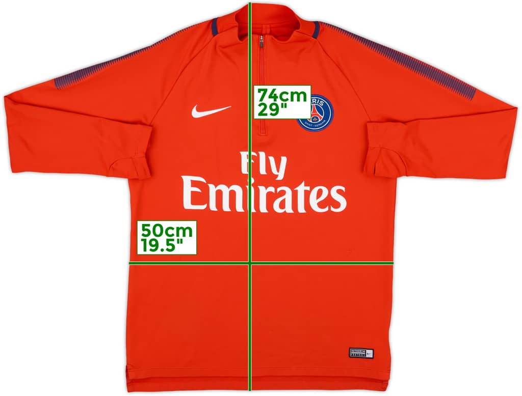 2017-18 Paris Saint-Germain Nike 1/4 Zip Drill Top - 9/10 - (M)