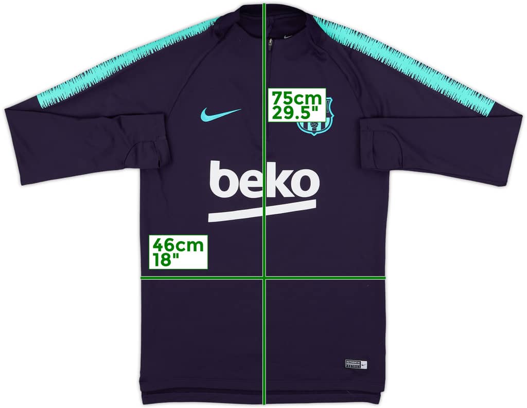 2018-19 Barcelona Nike 1/4 Zip Drill Top - 8/10 - (S)