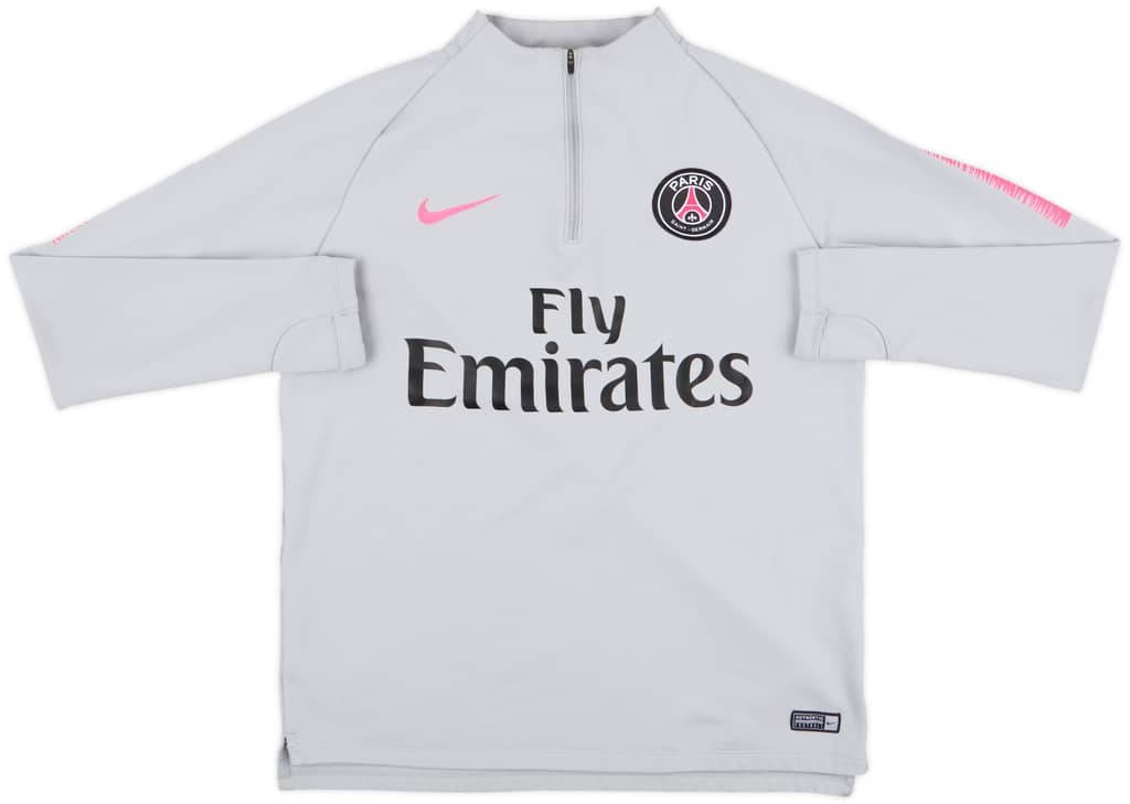 2018-19 Paris Saint-Germain Nike 1/4 Zip Sweat Top - 7/10 - (L)