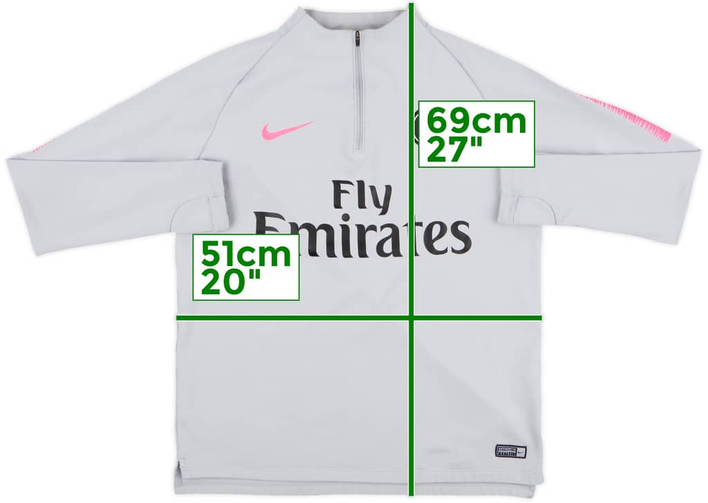 2018-19 Paris Saint-Germain Nike 1/4 Zip Sweat Top - 7/10 - (L)