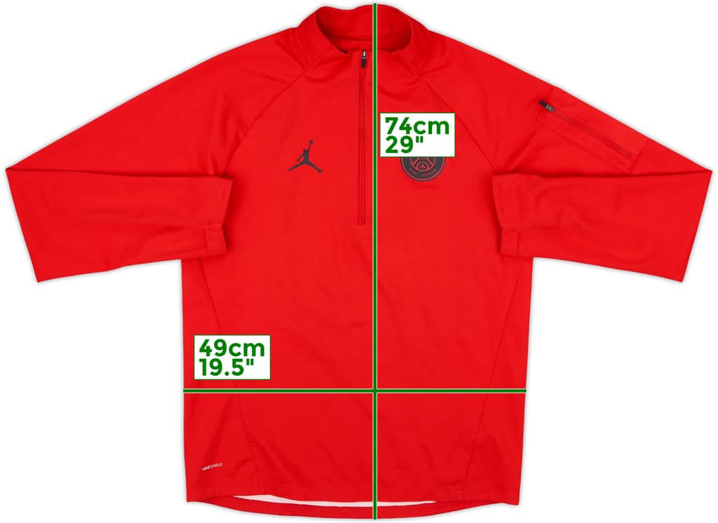 2018-19 Paris Saint Germain Jordan 1/4 Zip Training Top - 7/10 - (S)