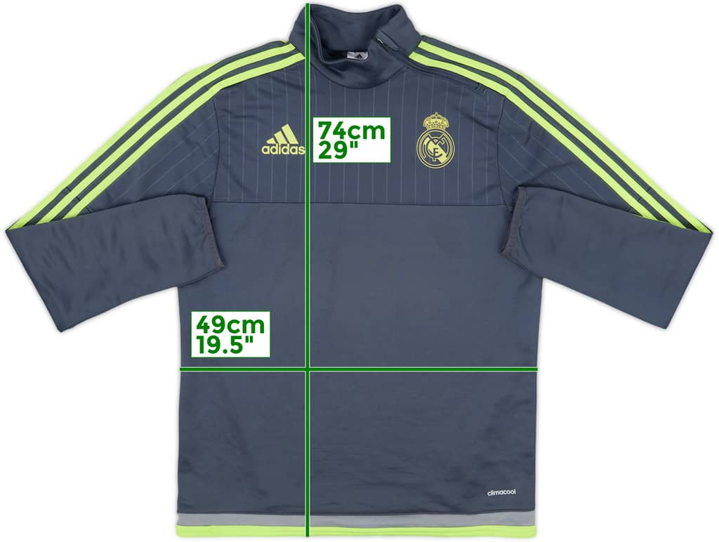 2015-16 Real Madrid adidas 1/4 Zip Drill Top - 8/10 - (S)