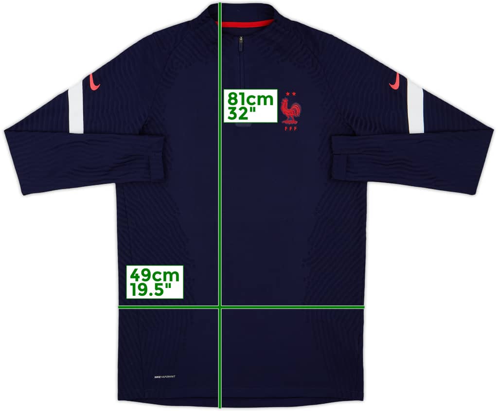2020-21 France Nike Vaporknit Player Issue 1/4 Zip Drill Top - 9/10 - (M)