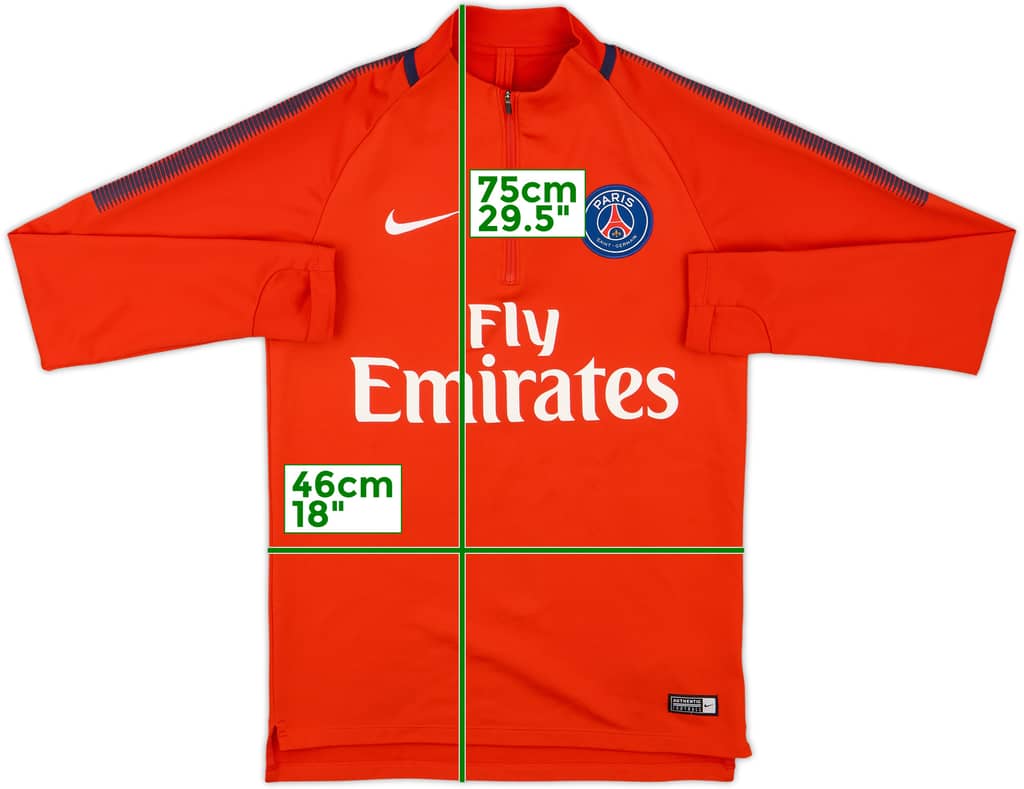 2017-18 Paris Saint-Germain Nike 1/4 Zip Drill Top - 7/10 - (S)
