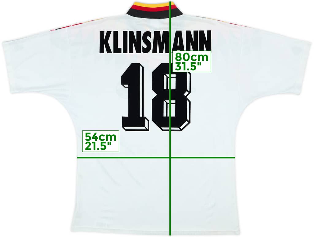 1994-96 Germany Home Shirt Klinsmann #18 - 8/10 - (L)
