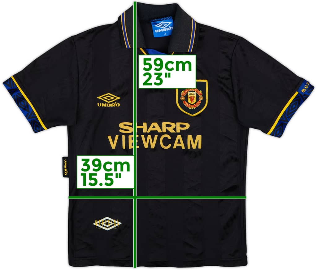1993-95 Manchester United Away Shirt - 8/10 - (L.Boys)