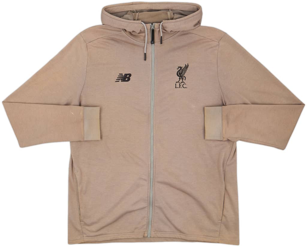2017-18 Liverpool New Balance Zipped Hooded Sweat Top - 7/10 - (XL)