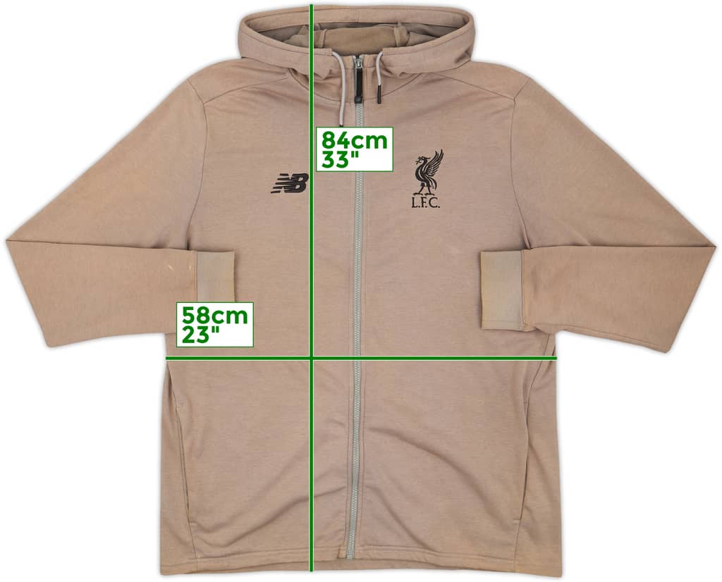 2017-18 Liverpool New Balance Zipped Hooded Sweat Top - 7/10 - (XL)