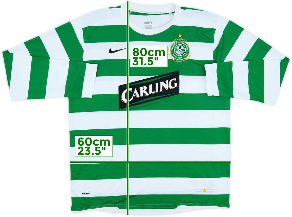 2007-08 Celtic Home L/S Shirt - 5/10 - (XL)