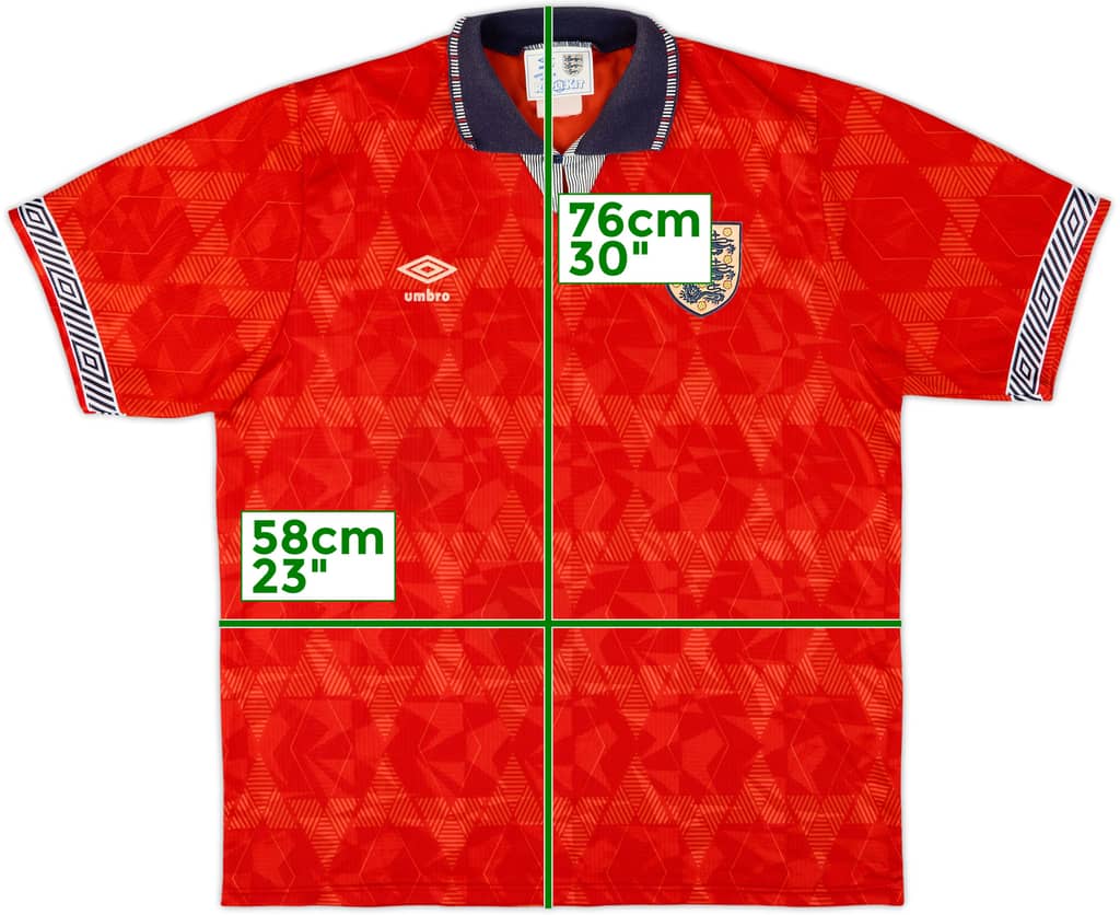 1990-93 England Away Shirt - 8/10 - (XL)