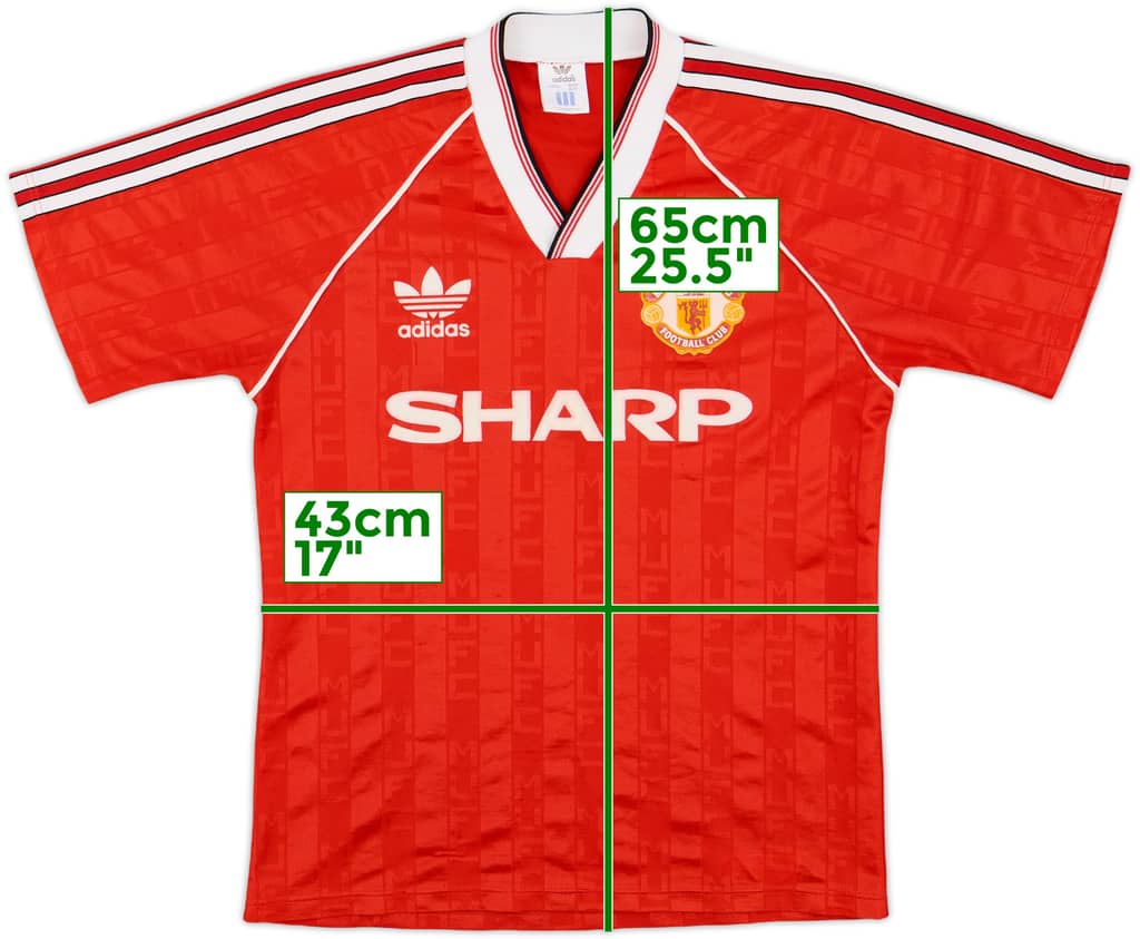 1988-90 Manchester United Home Shirt - 8/10 - (S)